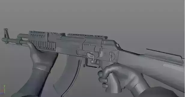 AK47 fbs with 8 animations Low-poly 3D model