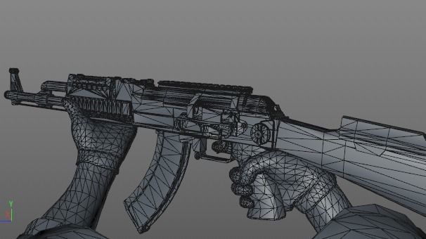 AK47 fbs with 8 animations Low-poly 3D model_2