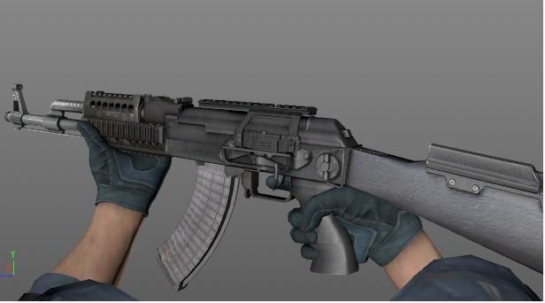 AK47 fbs with 8 animations Low-poly 3D model_3
