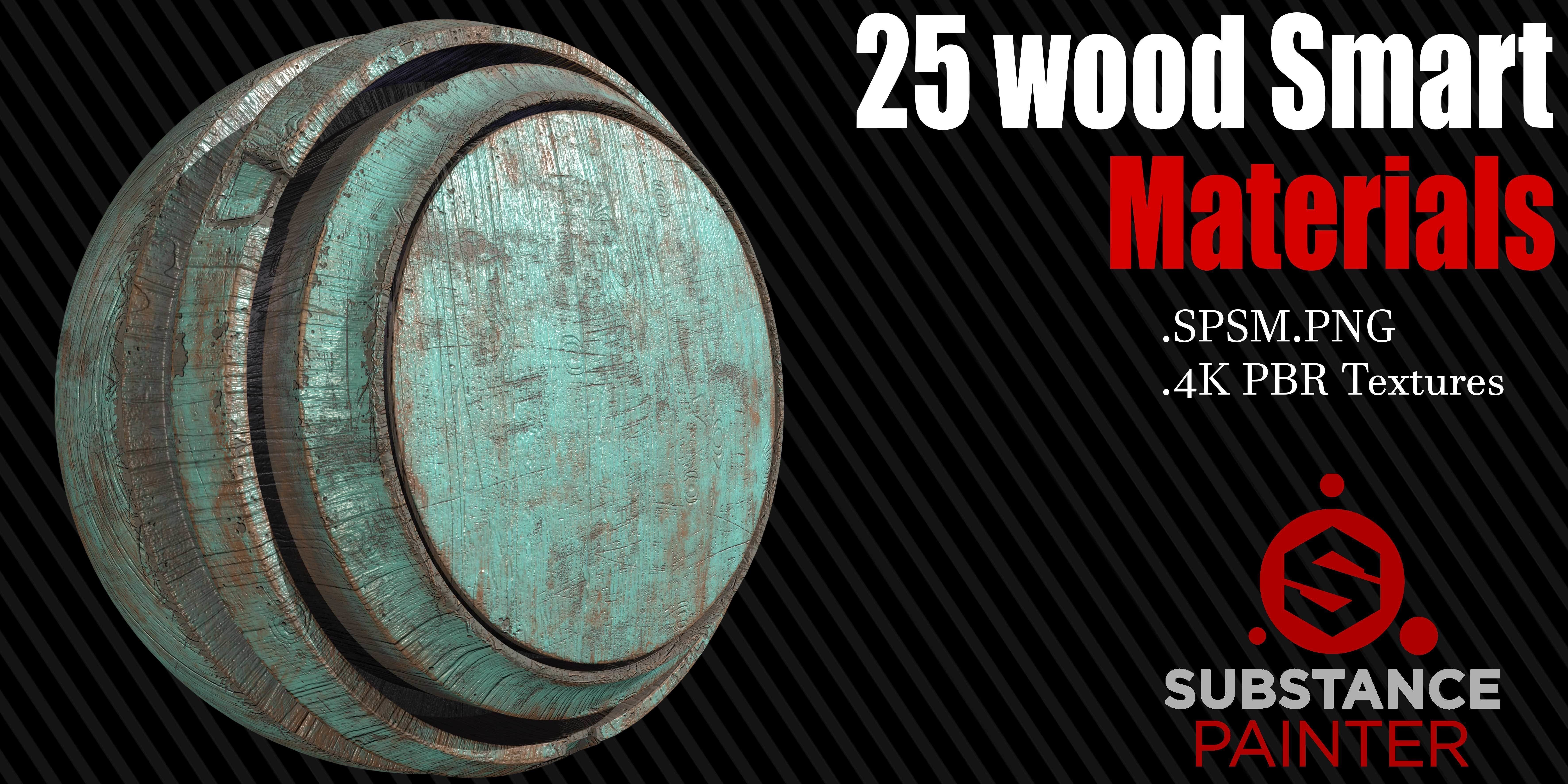 25 Wood Smart Materials  4K PBR Textures Texture_3