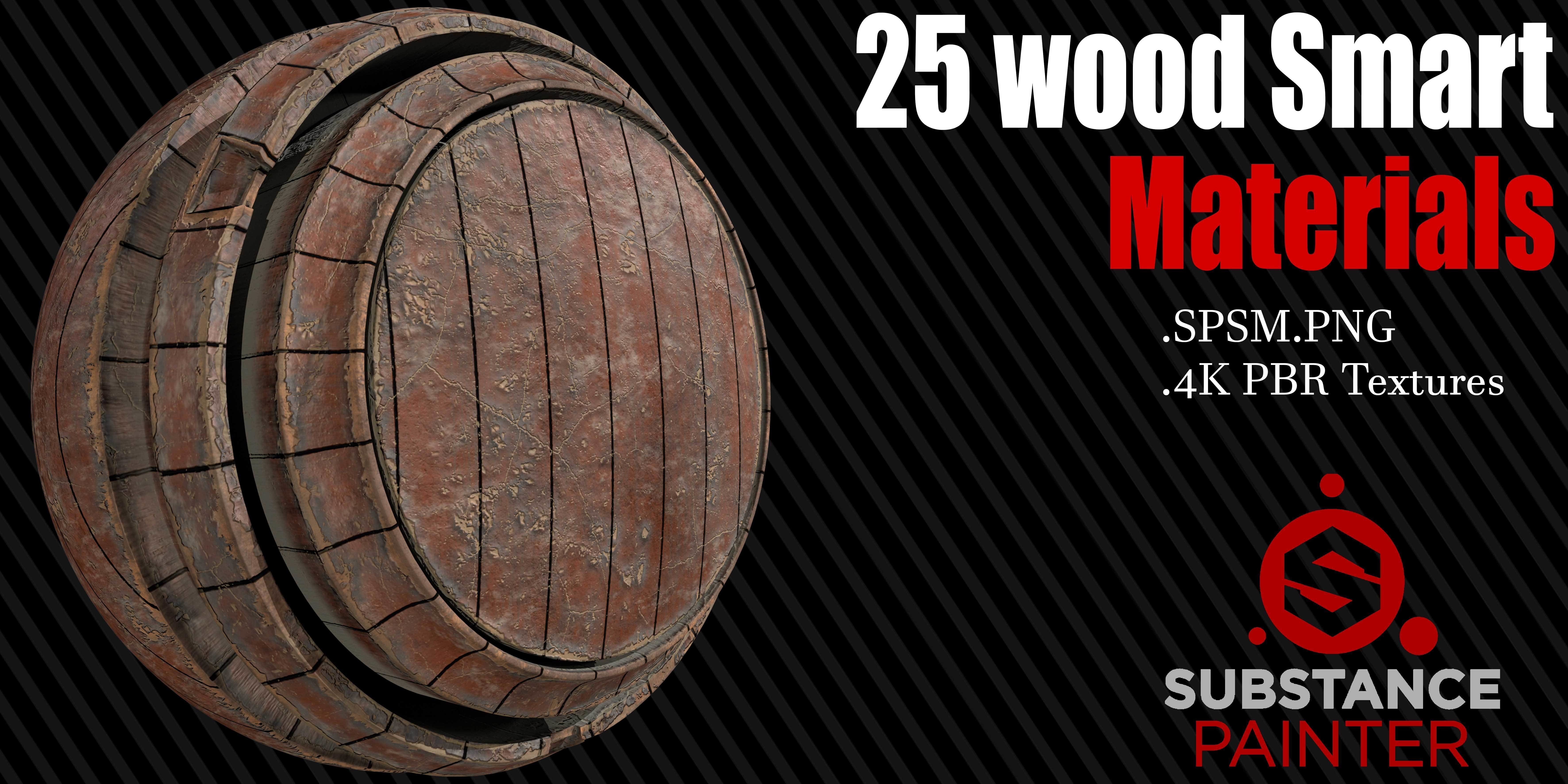 25 Wood Smart Materials  4K PBR Textures Texture_9