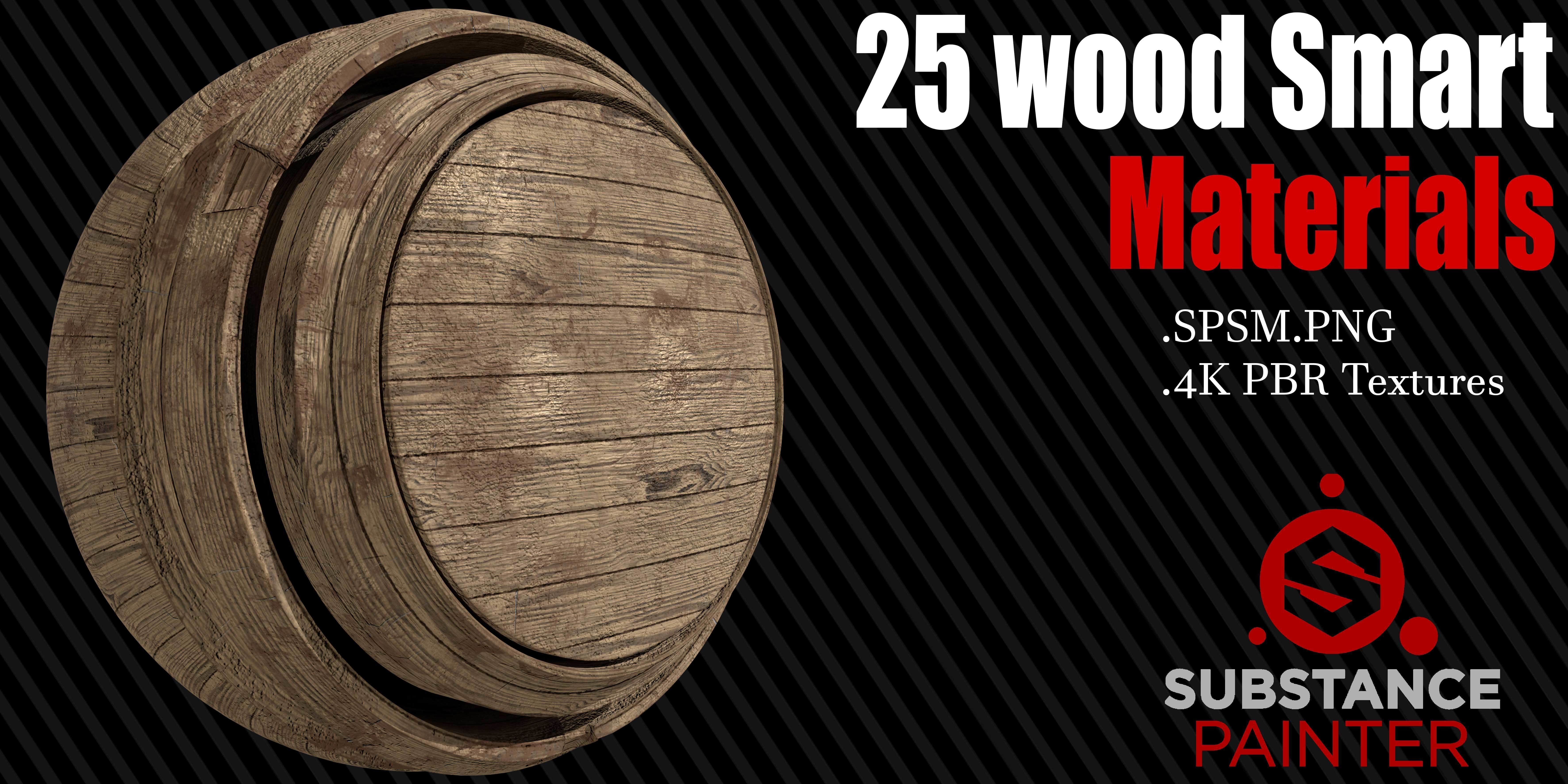 25 Wood Smart Materials  4K PBR Textures Texture_6