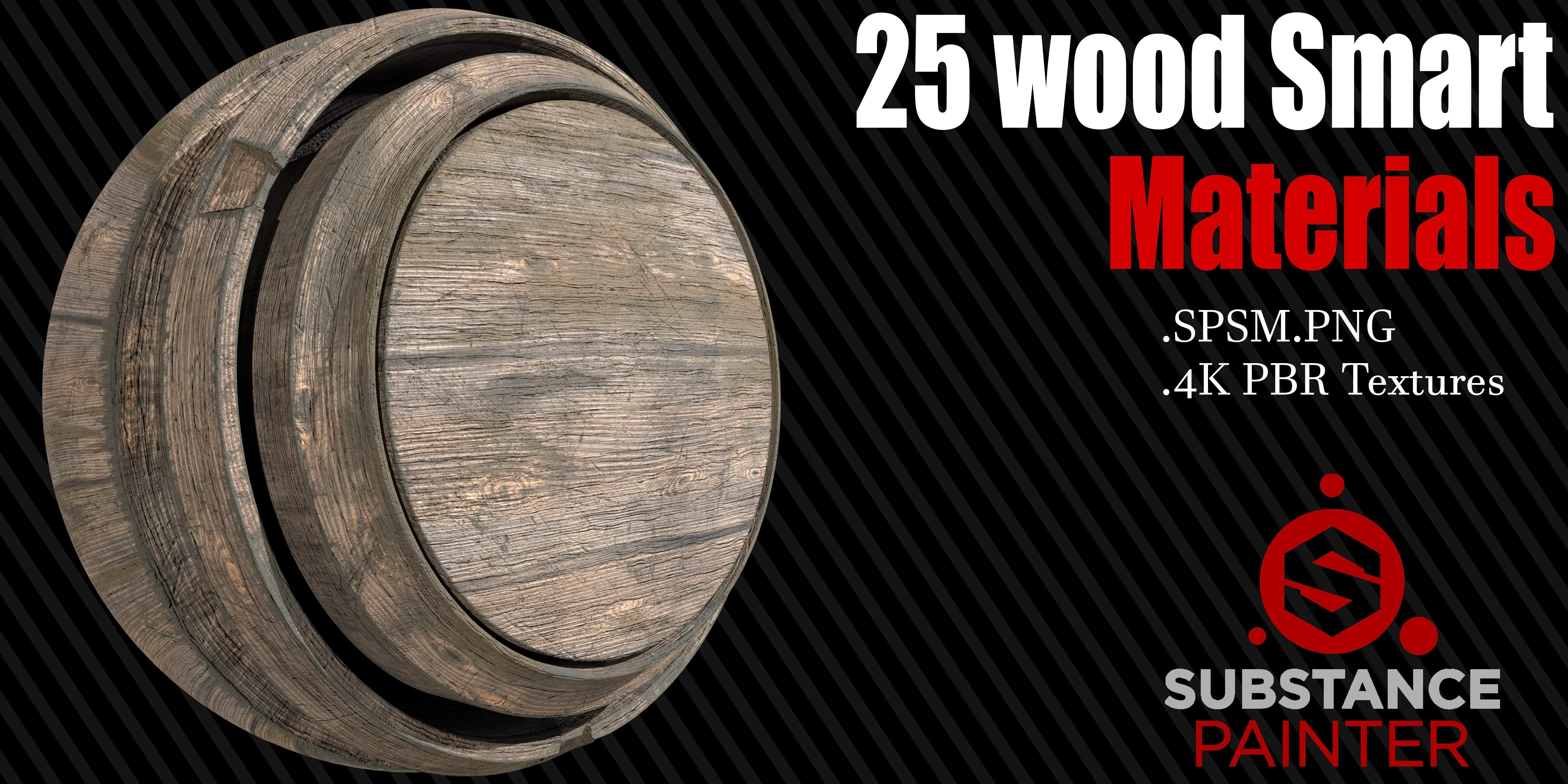 25 Wood Smart Materials  4K PBR Textures Texture_1