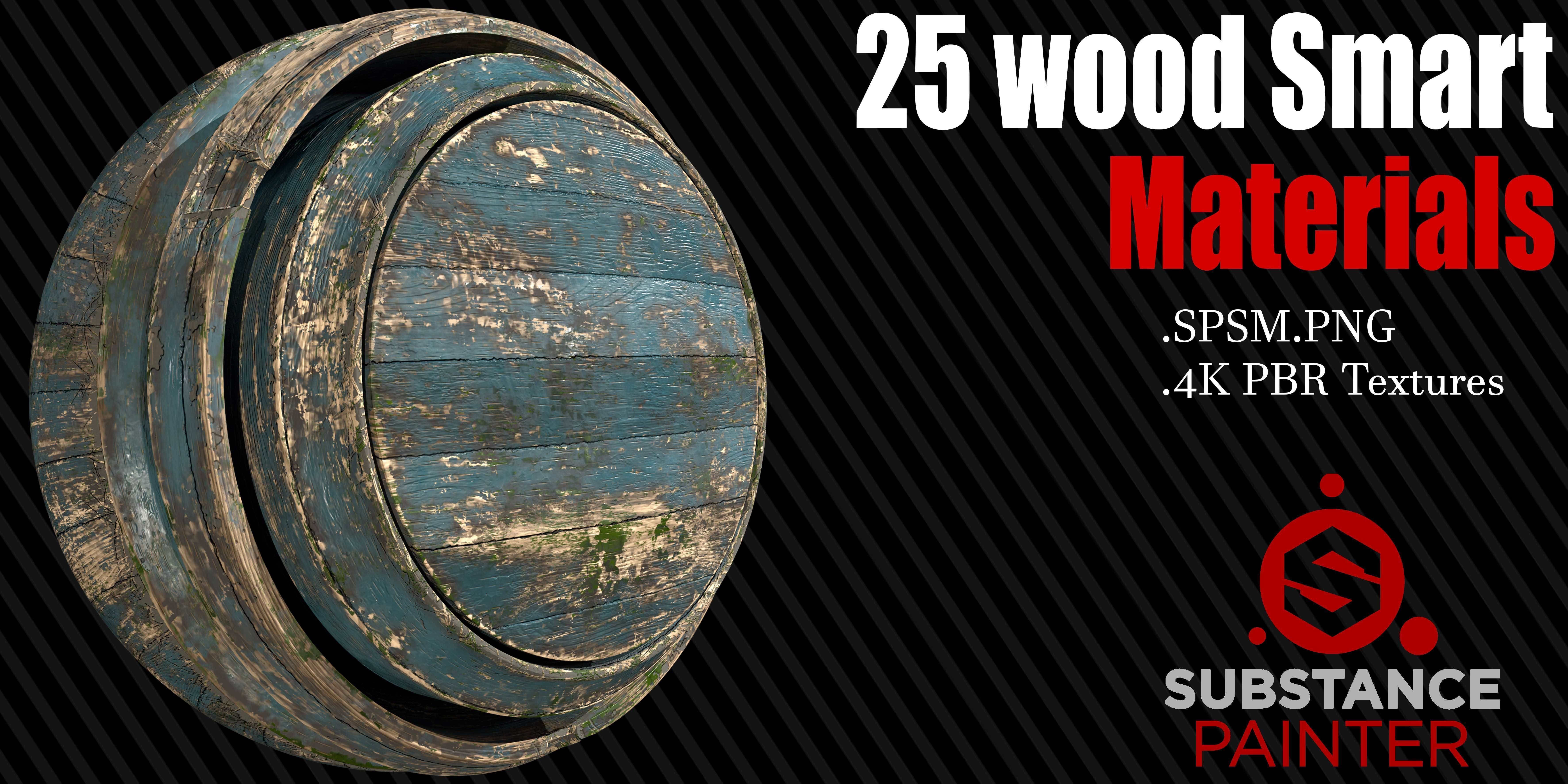 25 Wood Smart Materials  4K PBR Textures Texture_2