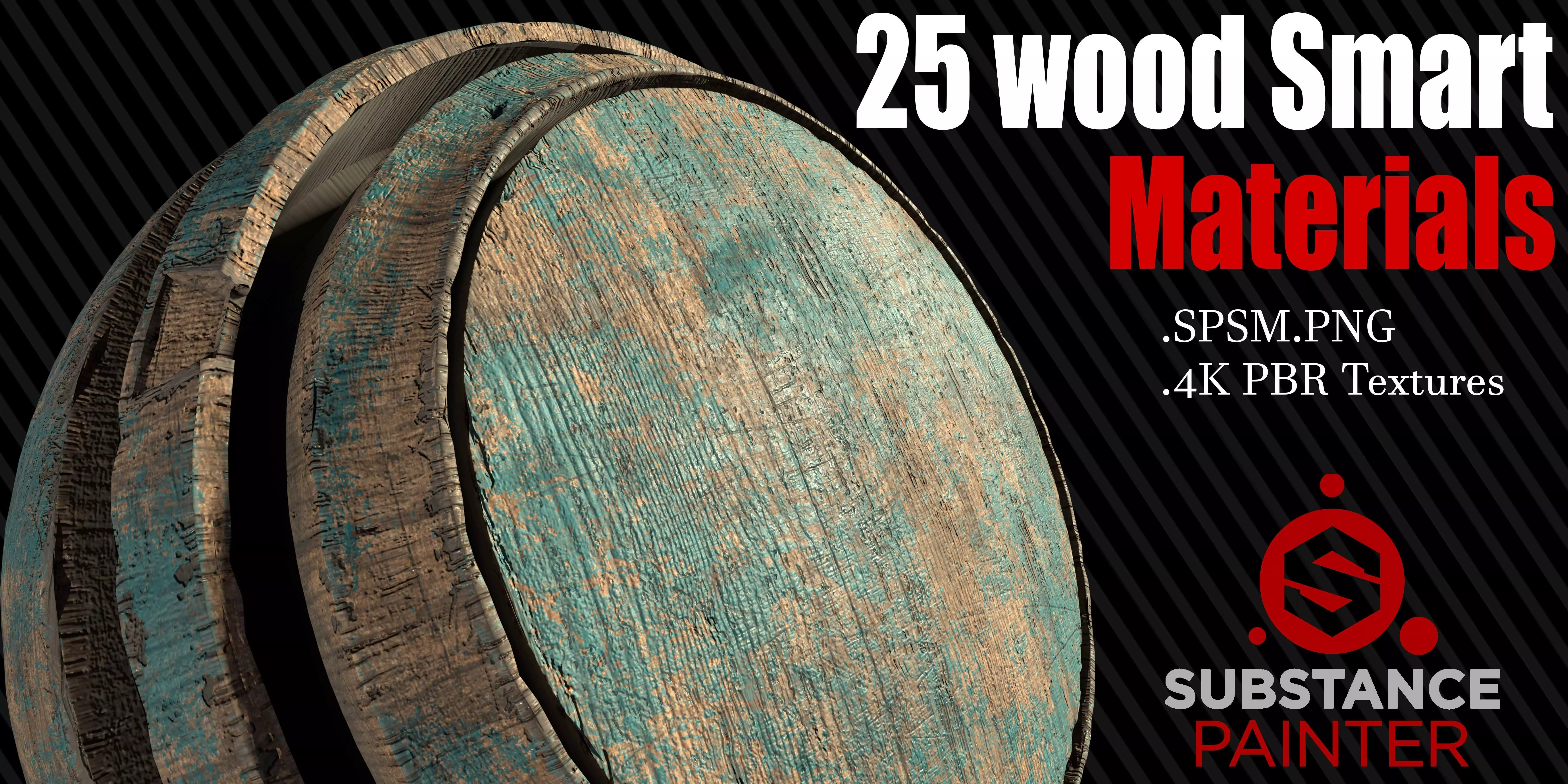 25 Wood Smart Materials  4K PBR Textures Texture_0