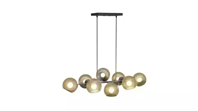 Black Glass Linear Chandelier