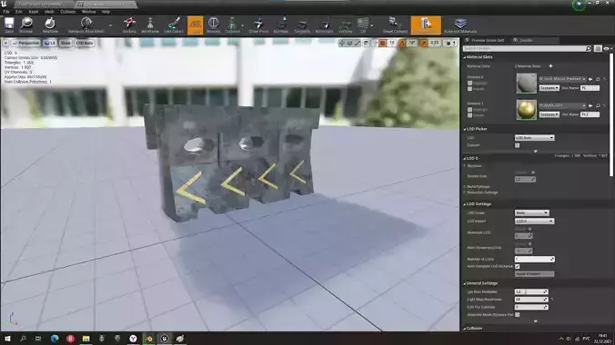 Road Barrier Arrow  Low-poly 3D model Low-poly 3D model
