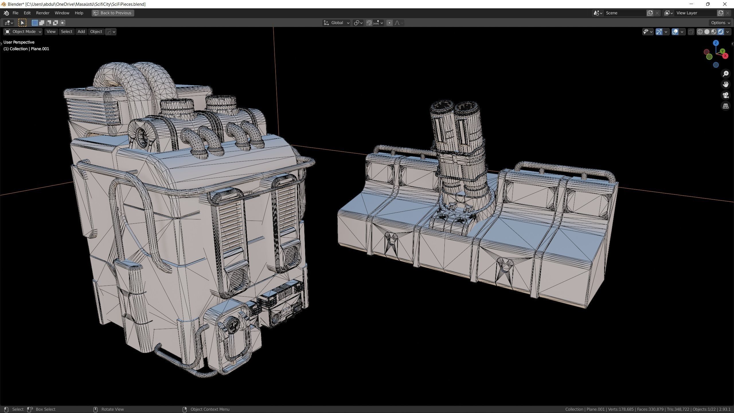 Sci Fi City Assets 3D model_17