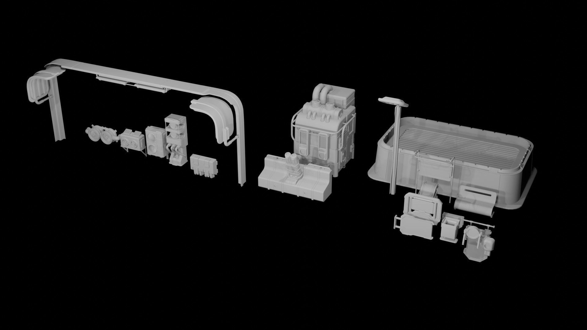 Sci Fi City Assets 3D model_19