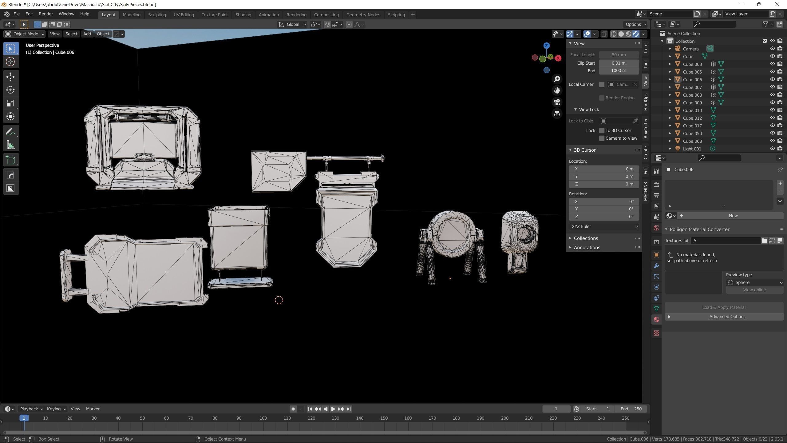Sci Fi City Assets 3D model_15