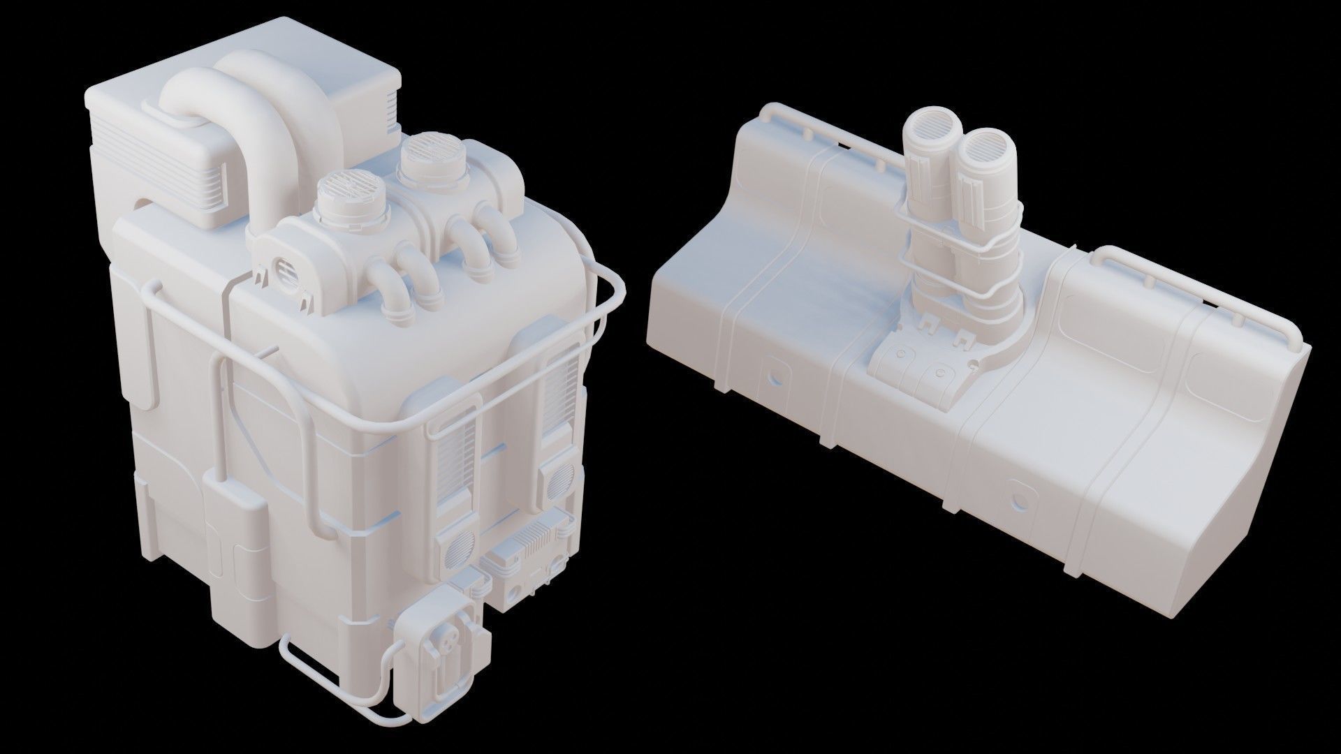 Sci Fi City Assets 3D model_8