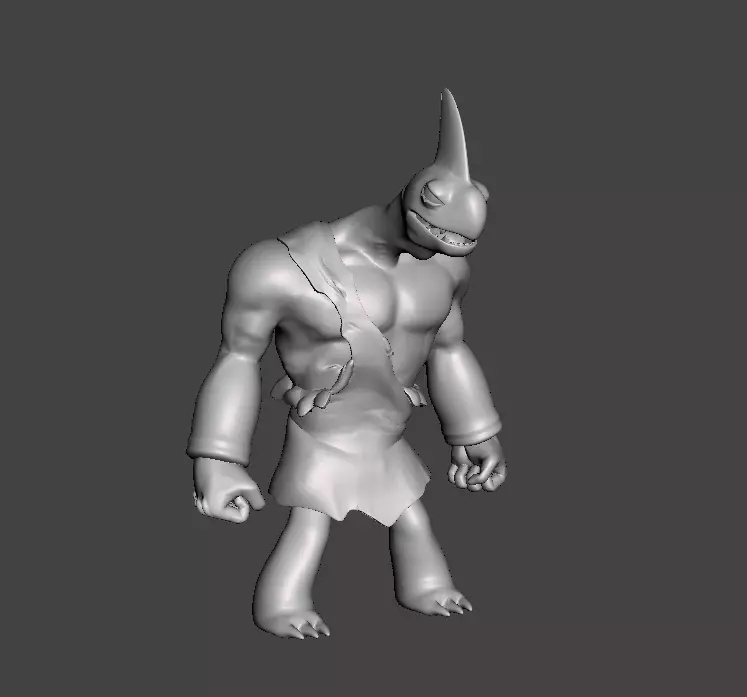 Barbarian 3D Model humanoid creature 3D print model_0