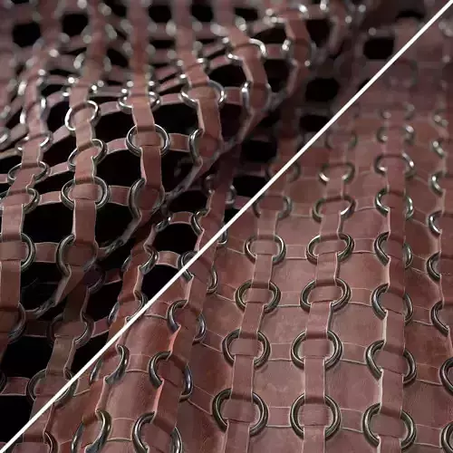 Leather Armor PBR Material 02 - PNG - 4K - SBSAR