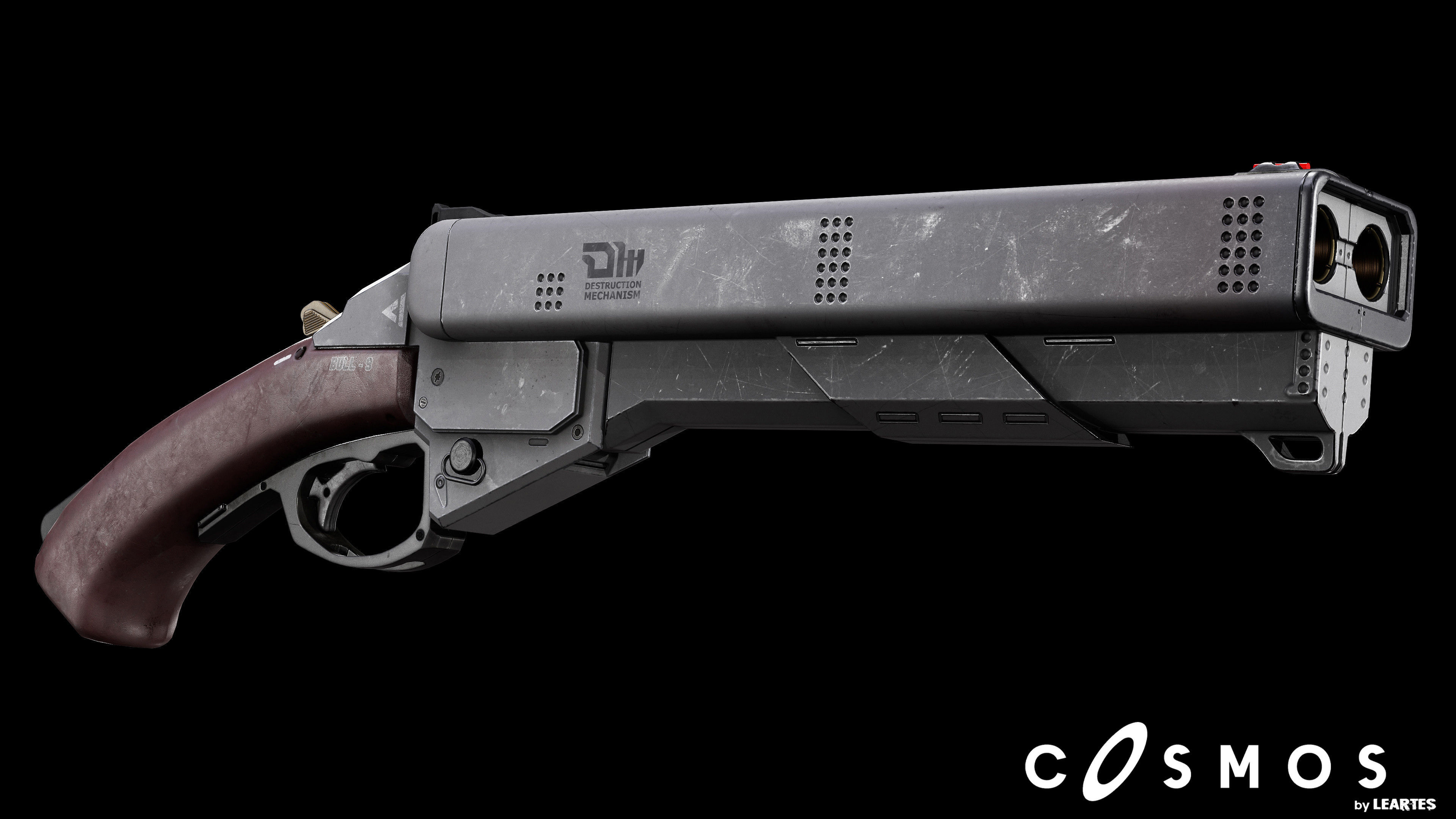 The Bull 9 gun Low-poly 3D model_1