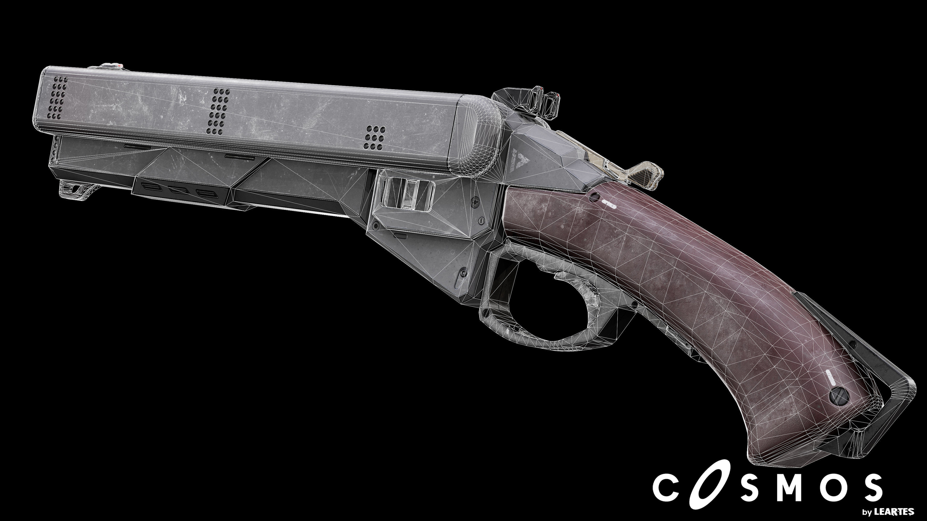 The Bull 9 gun Low-poly 3D model_5