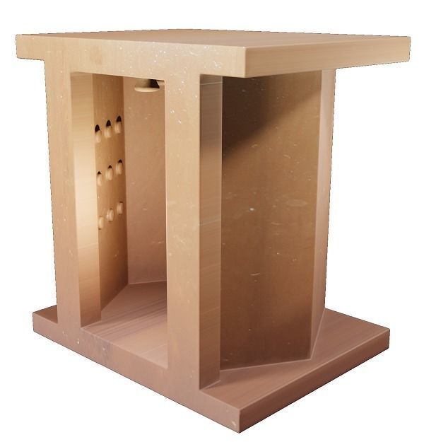 Wooden Elevator Toy Low-poly 3D model_1