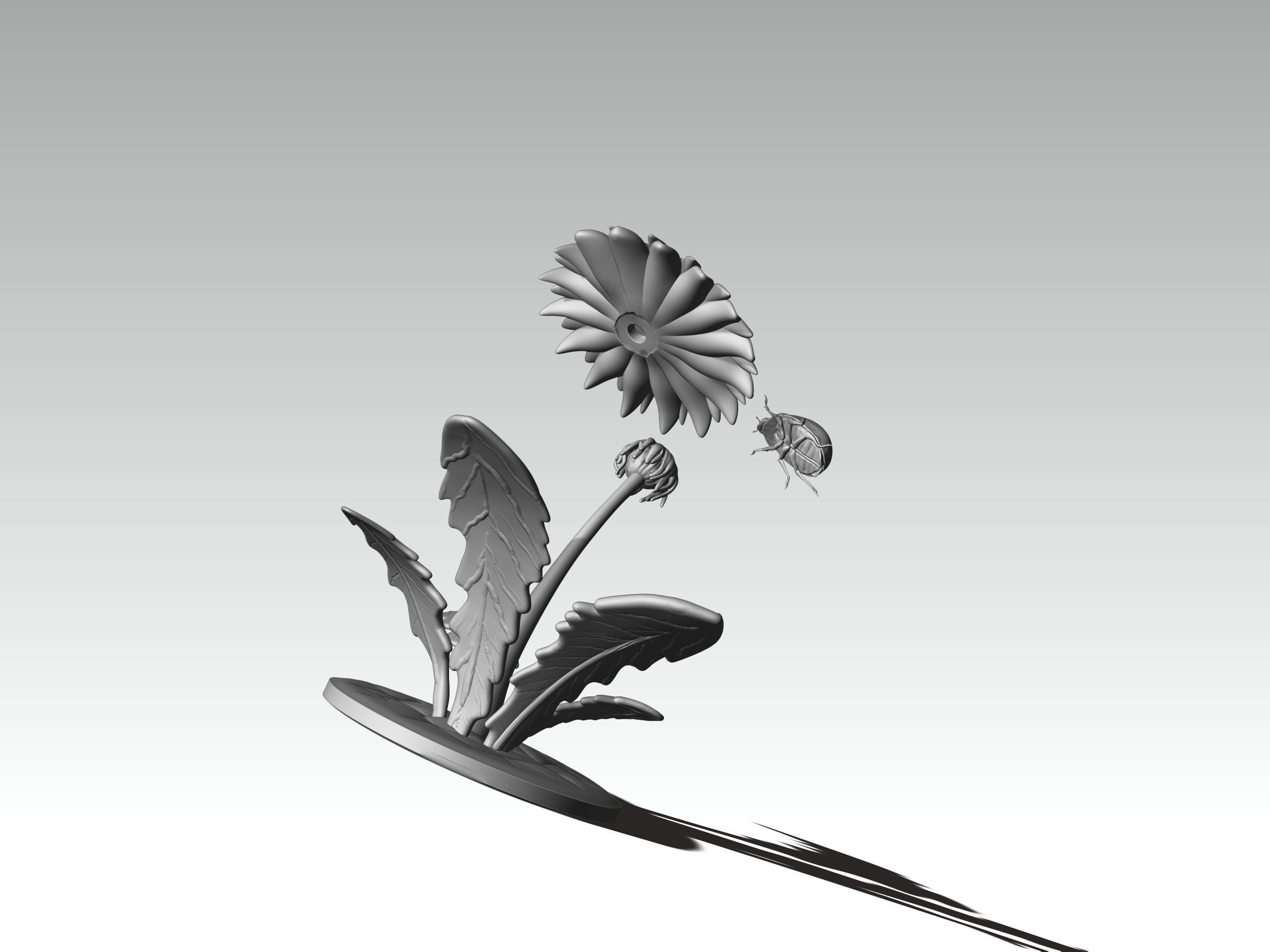 printready LADYBUG and FLOWER 3D print model_8