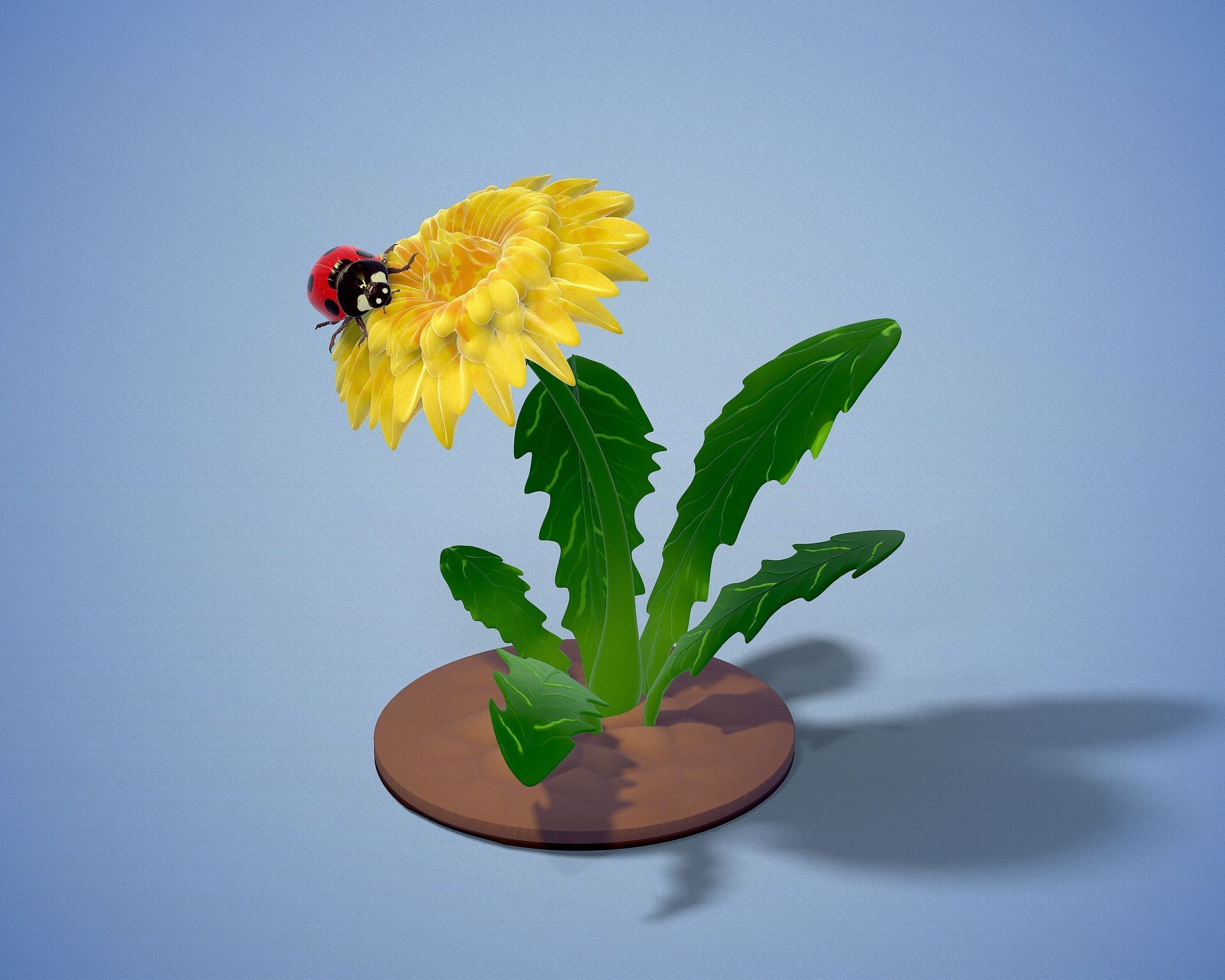 printready LADYBUG and FLOWER 3D print model_22
