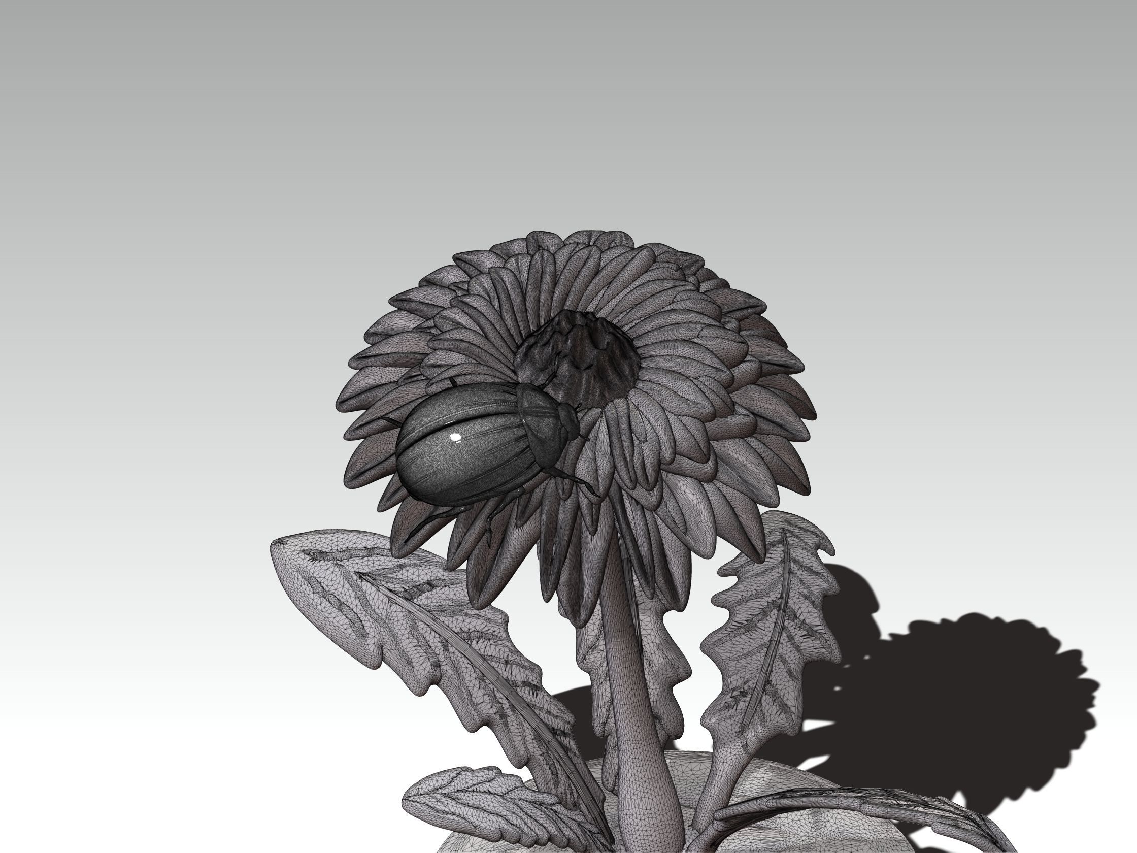printready LADYBUG and FLOWER 3D print model_18
