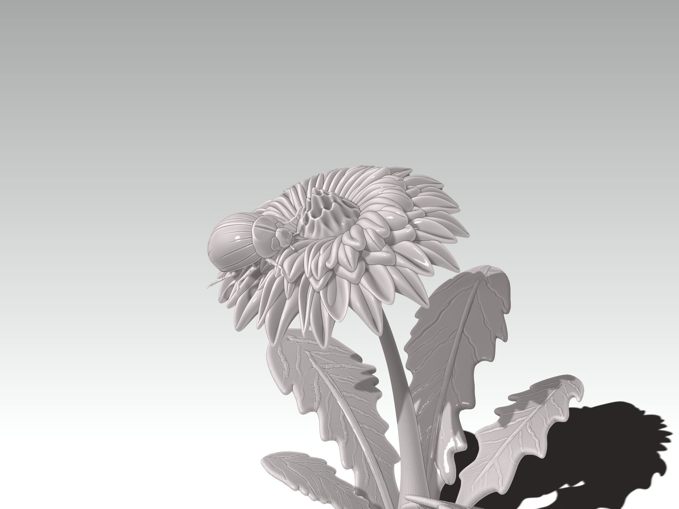 printready LADYBUG and FLOWER 3D print model_3