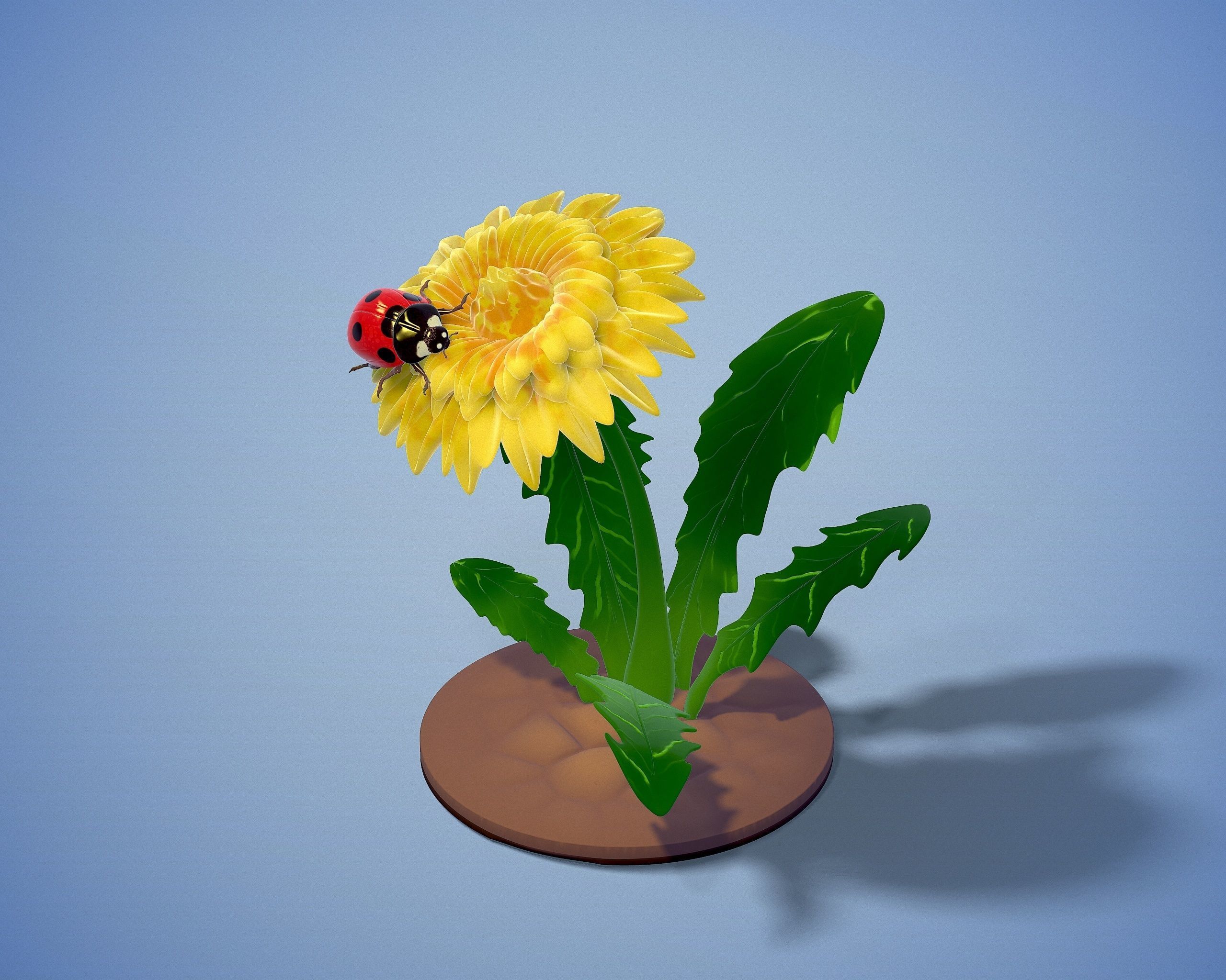 printready LADYBUG and FLOWER 3D print model_5