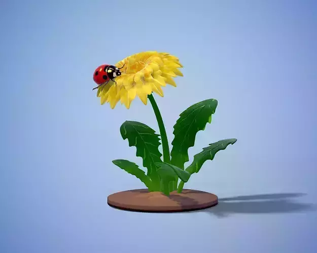 printready LADYBUG and FLOWER 3D print model