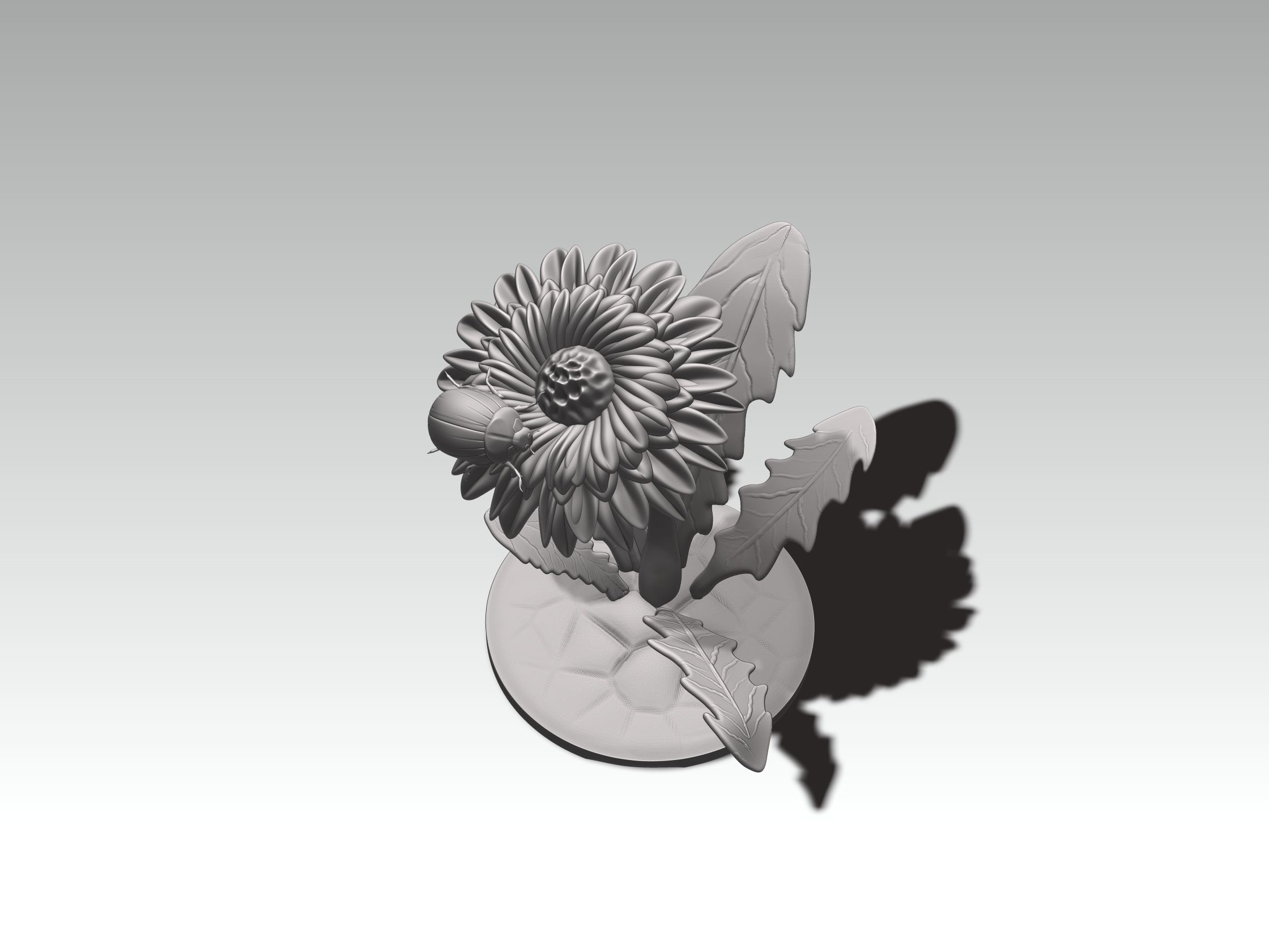 printready LADYBUG and FLOWER 3D print model_13
