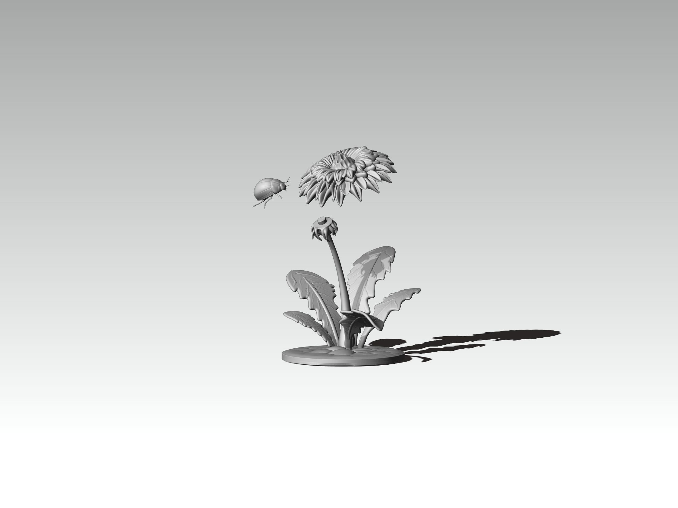 printready LADYBUG and FLOWER 3D print model_7