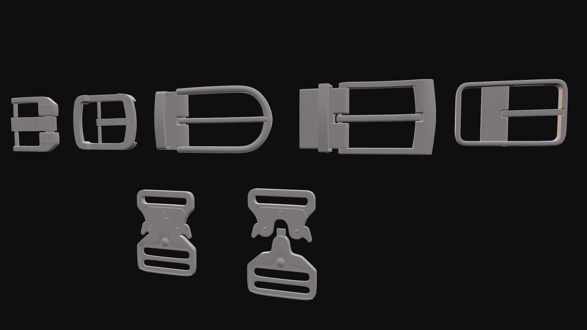 Pack of Buckles 2  3D model_4