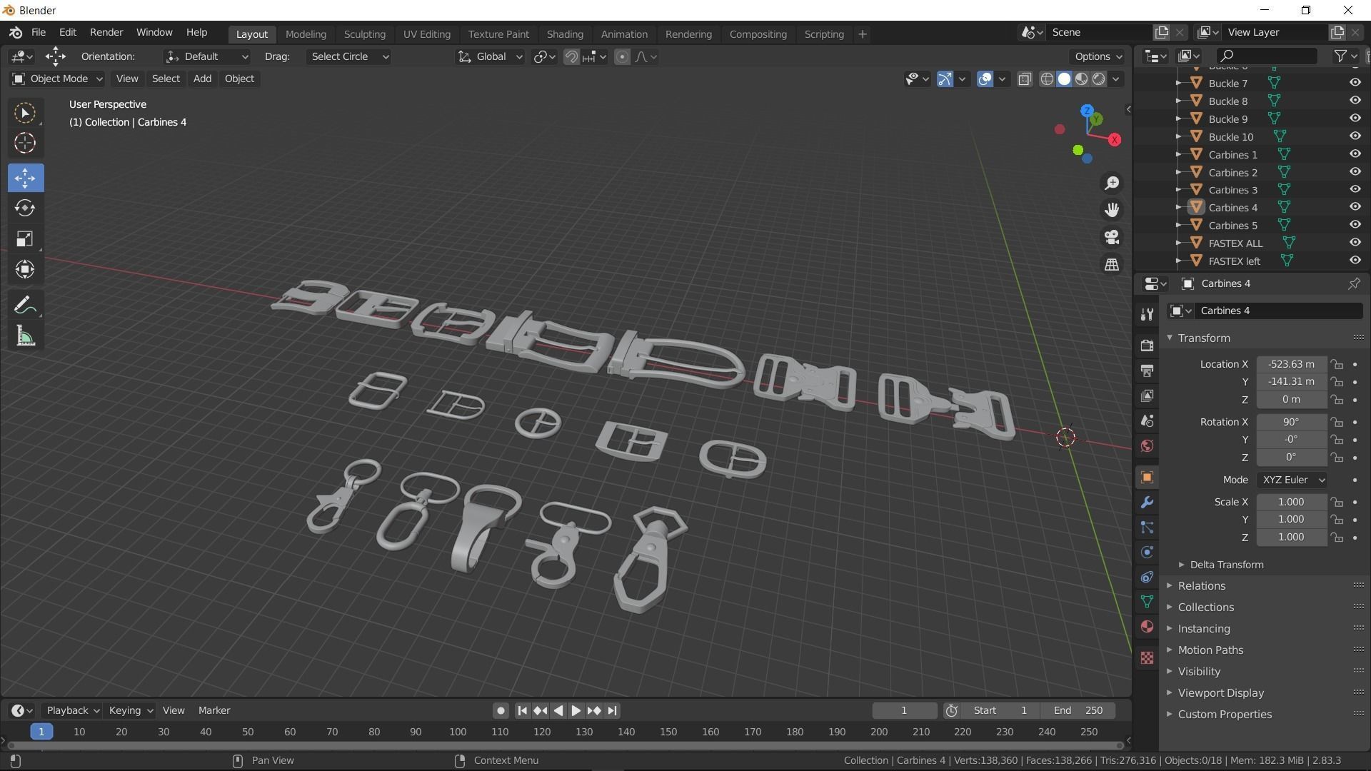 Pack of Buckles 2  3D model_11