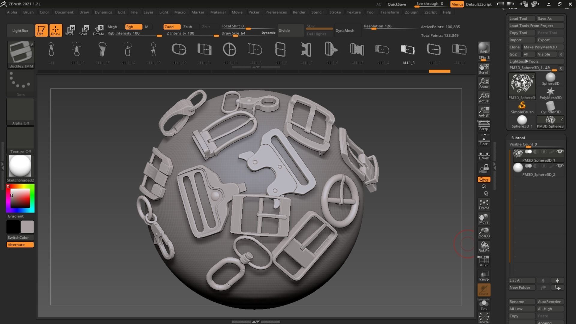 Pack of Buckles 2  3D model_2