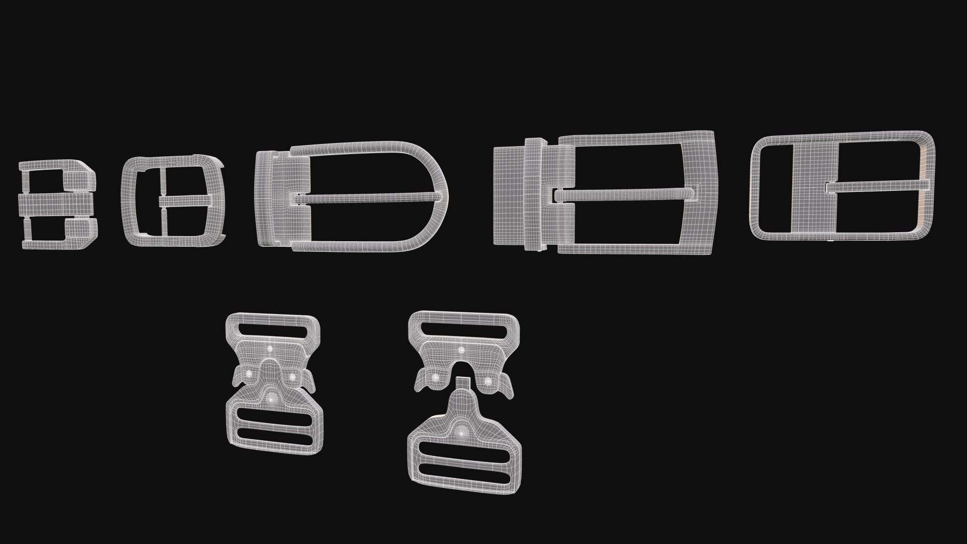 Pack of Buckles 2  3D model_5