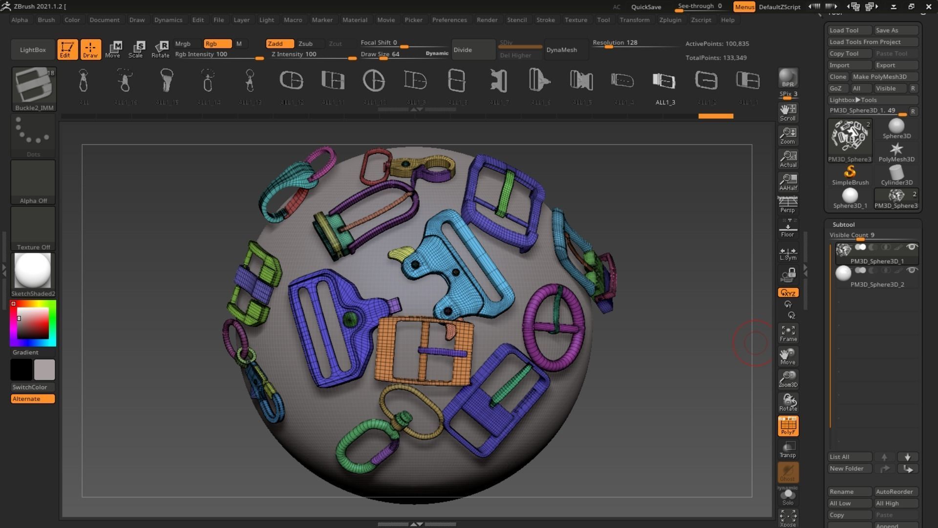 Pack of Buckles 2  3D model_3