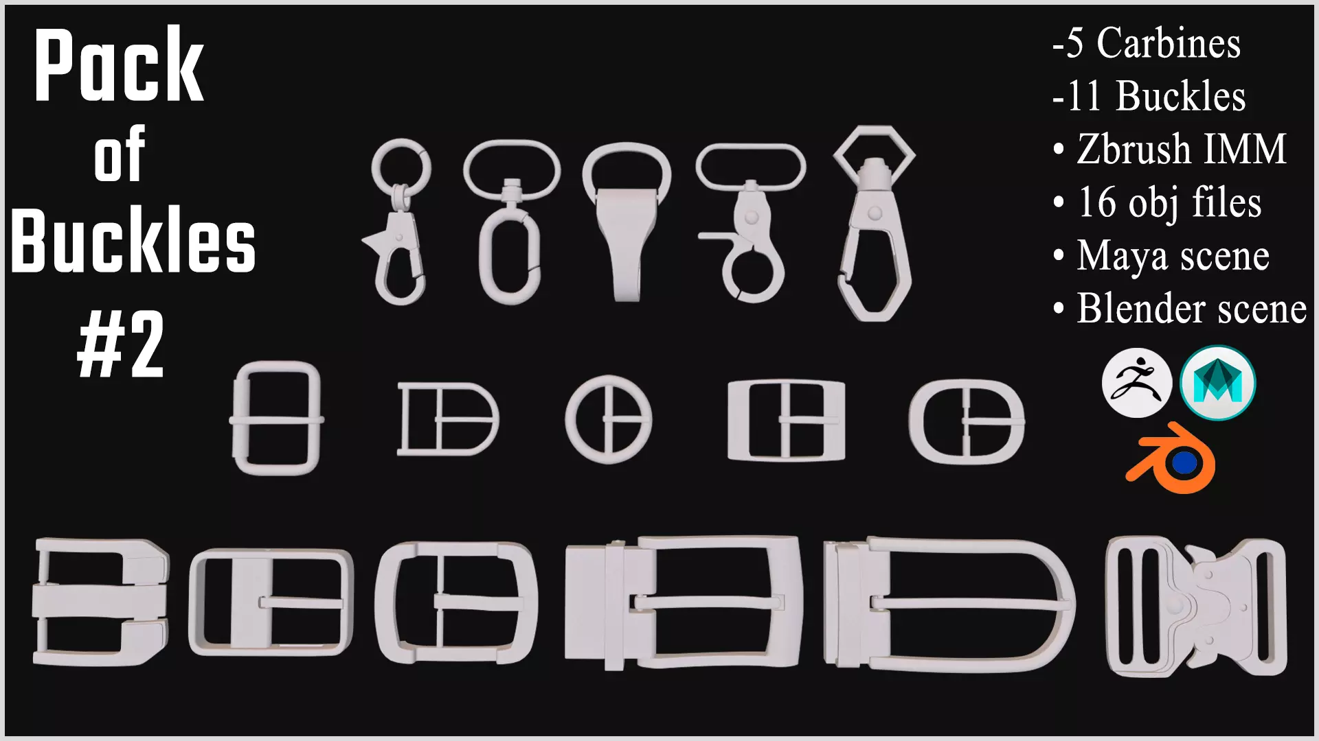 Pack of Buckles 2  3D model_0