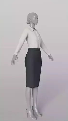 Female shirt and pencil skirt