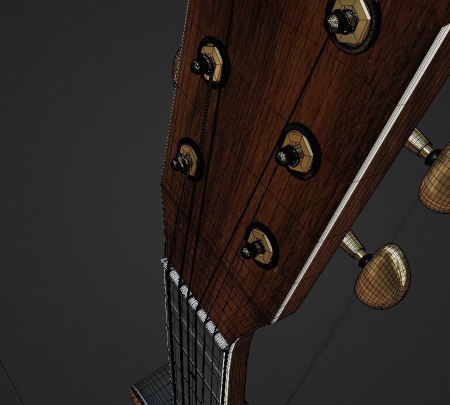 Yamaha LS-TA Acoustic Guitar 3D model_36