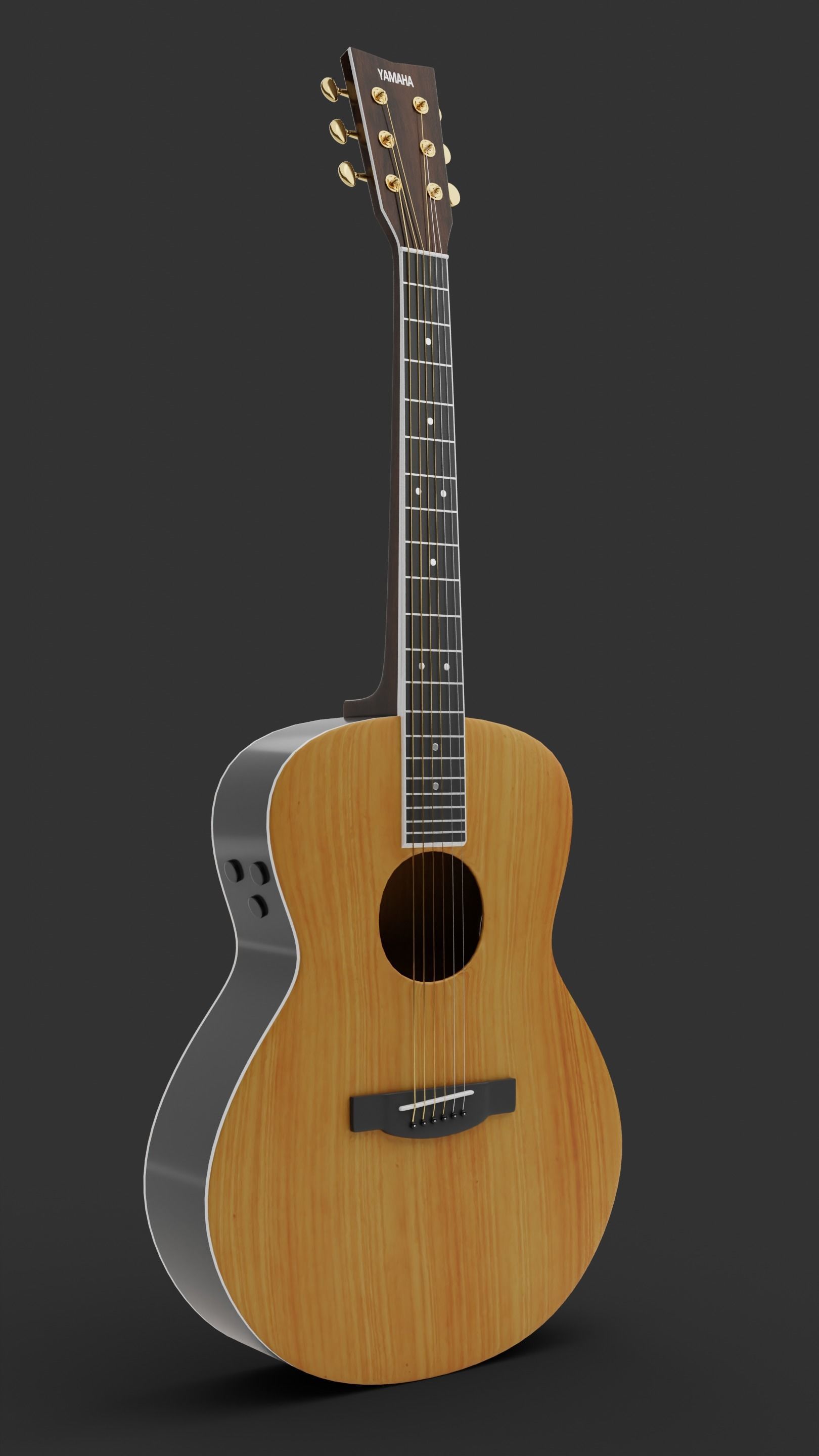 Yamaha LS-TA Acoustic Guitar 3D model_4