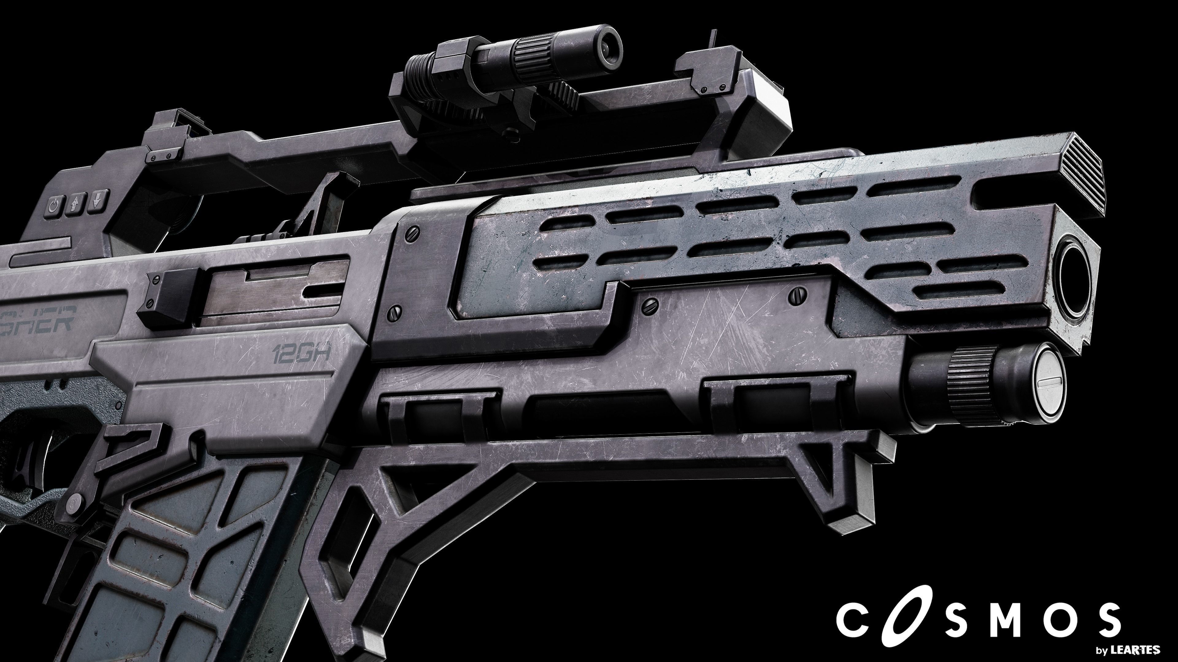 The Krusher cosmos rifle Low-poly 3D model_1