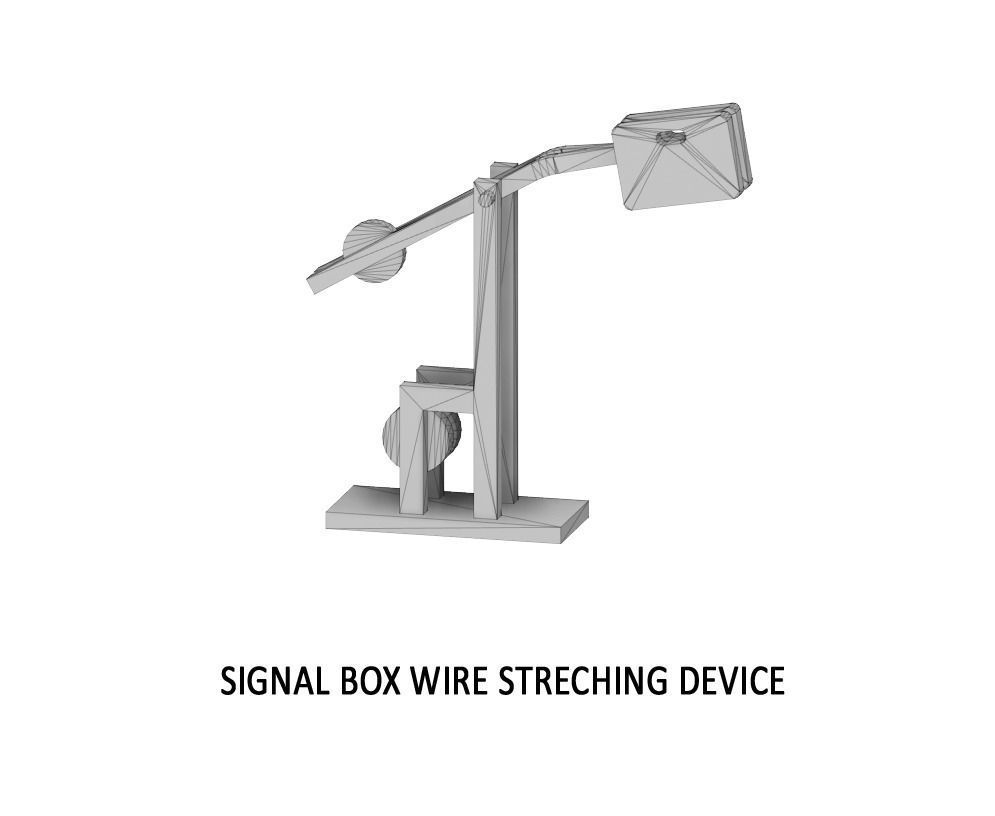 SIG-0003 Signal box set for wire control H0-scale 15 items 3D print model_9