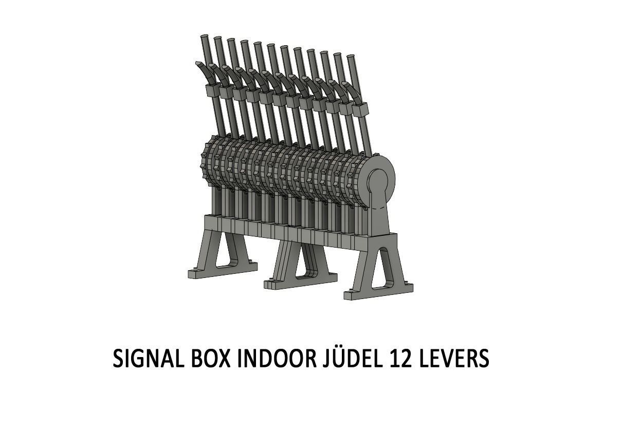 SIG-0003 Signal box set for wire control H0-scale 15 items 3D print model_17