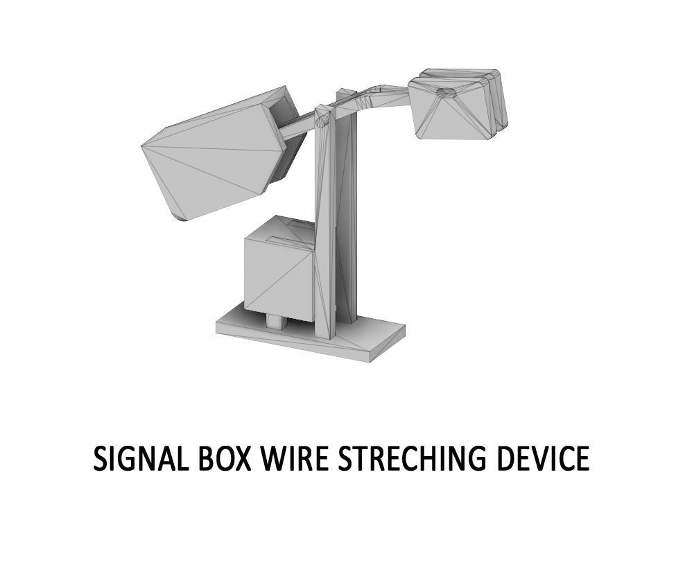 SIG-0003 Signal box set for wire control H0-scale 15 items 3D print model_8