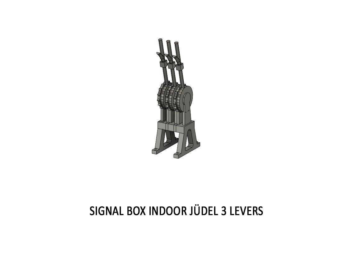 SIG-0003 Signal box set for wire control H0-scale 15 items 3D print model_15