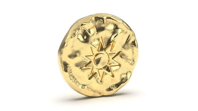 sun coin pendant 3D print model
