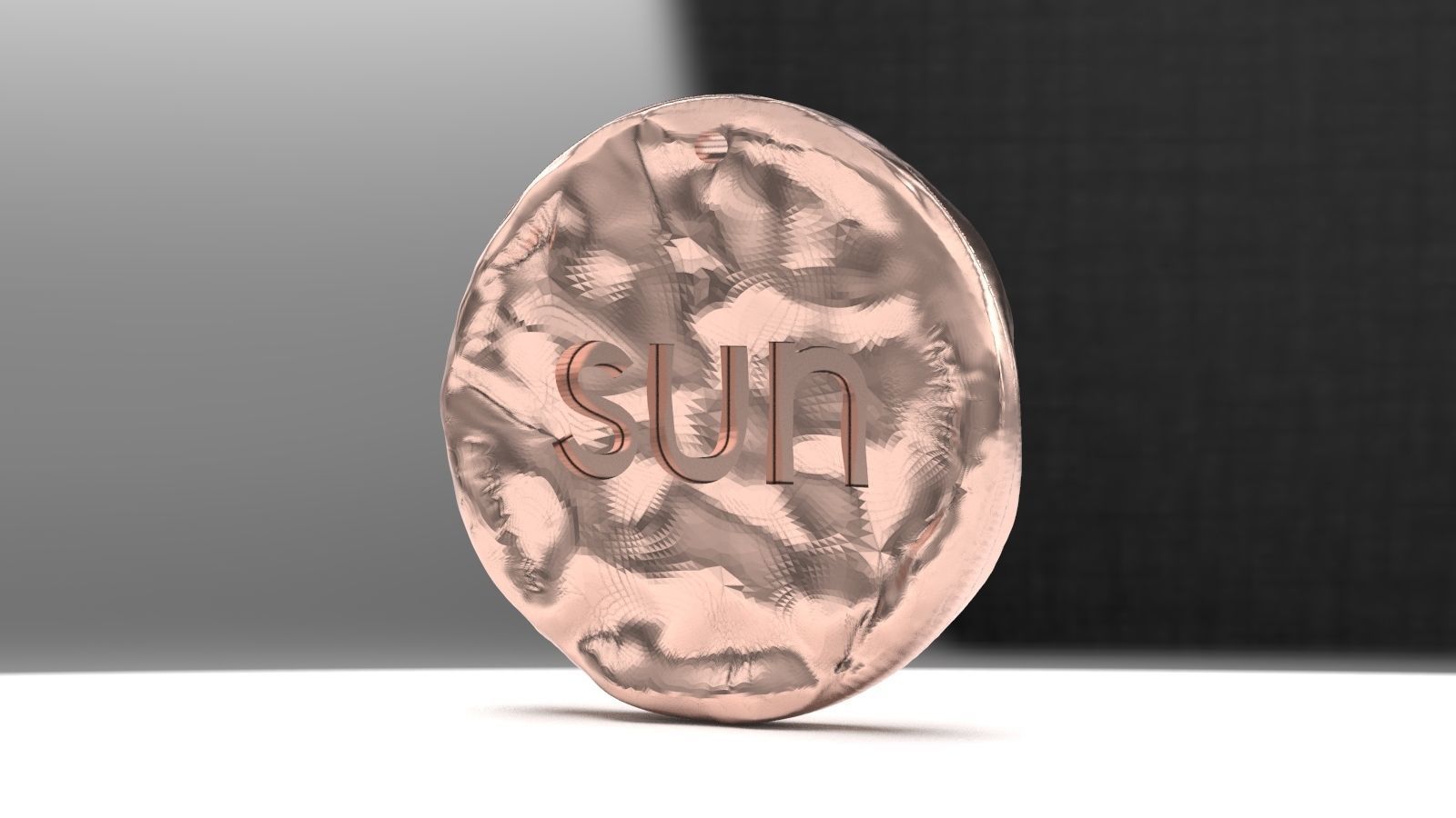 sun coin pendant 3D print model_6