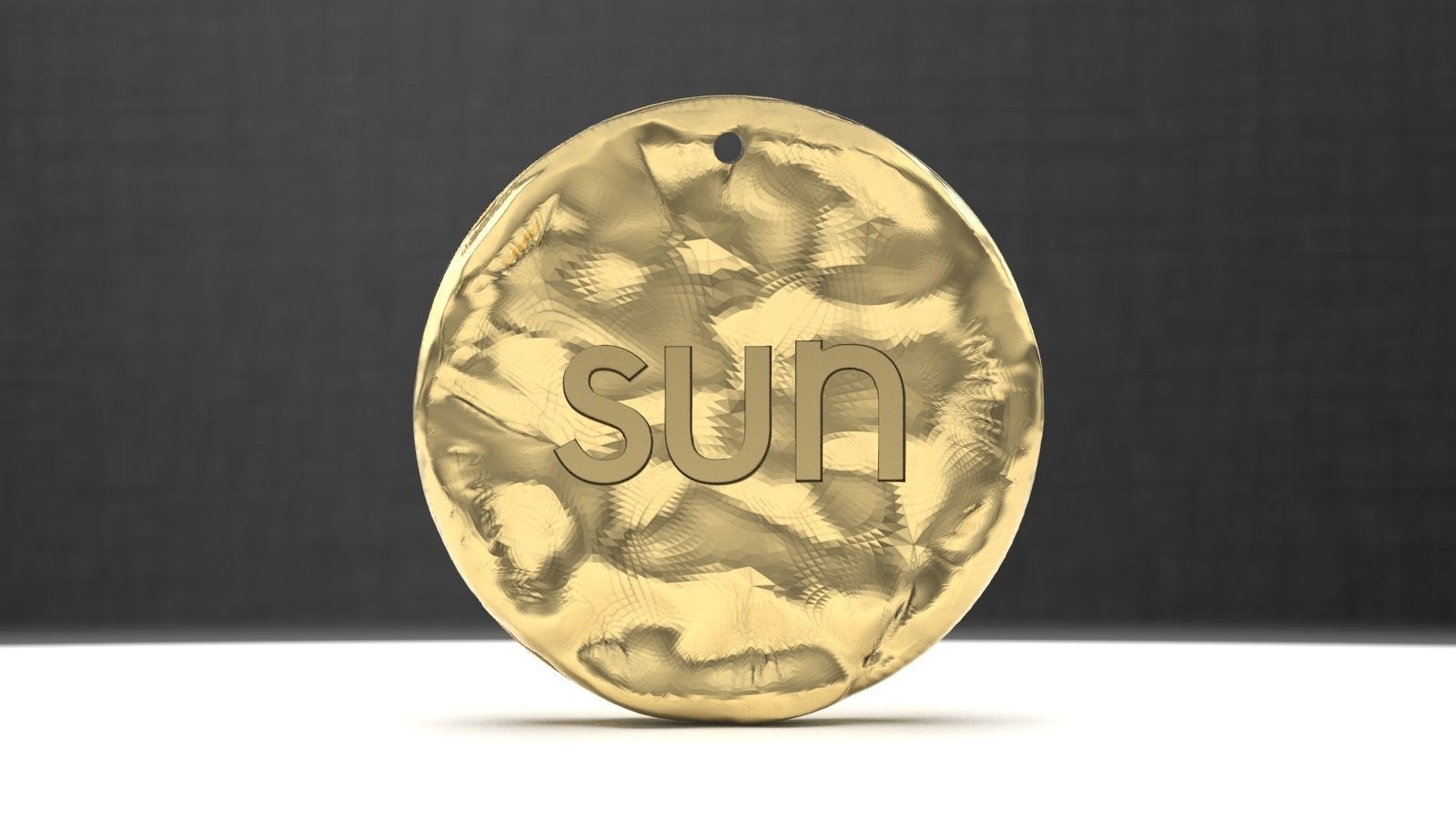 sun coin pendant 3D print model_1