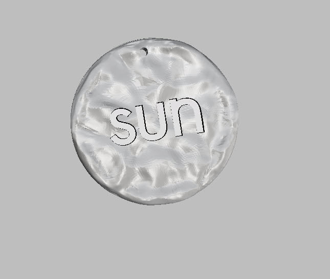 sun coin pendant 3D print model_10