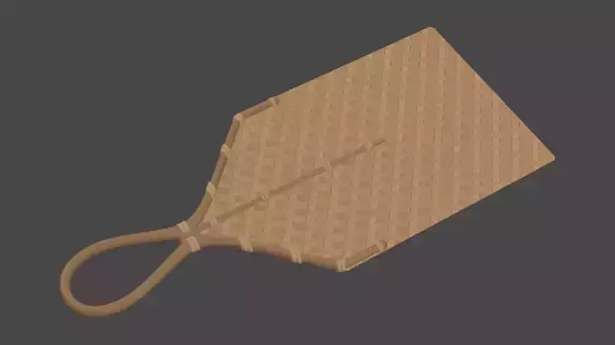 A Traditional Bamboo Fan 3D Low-poly 3D model