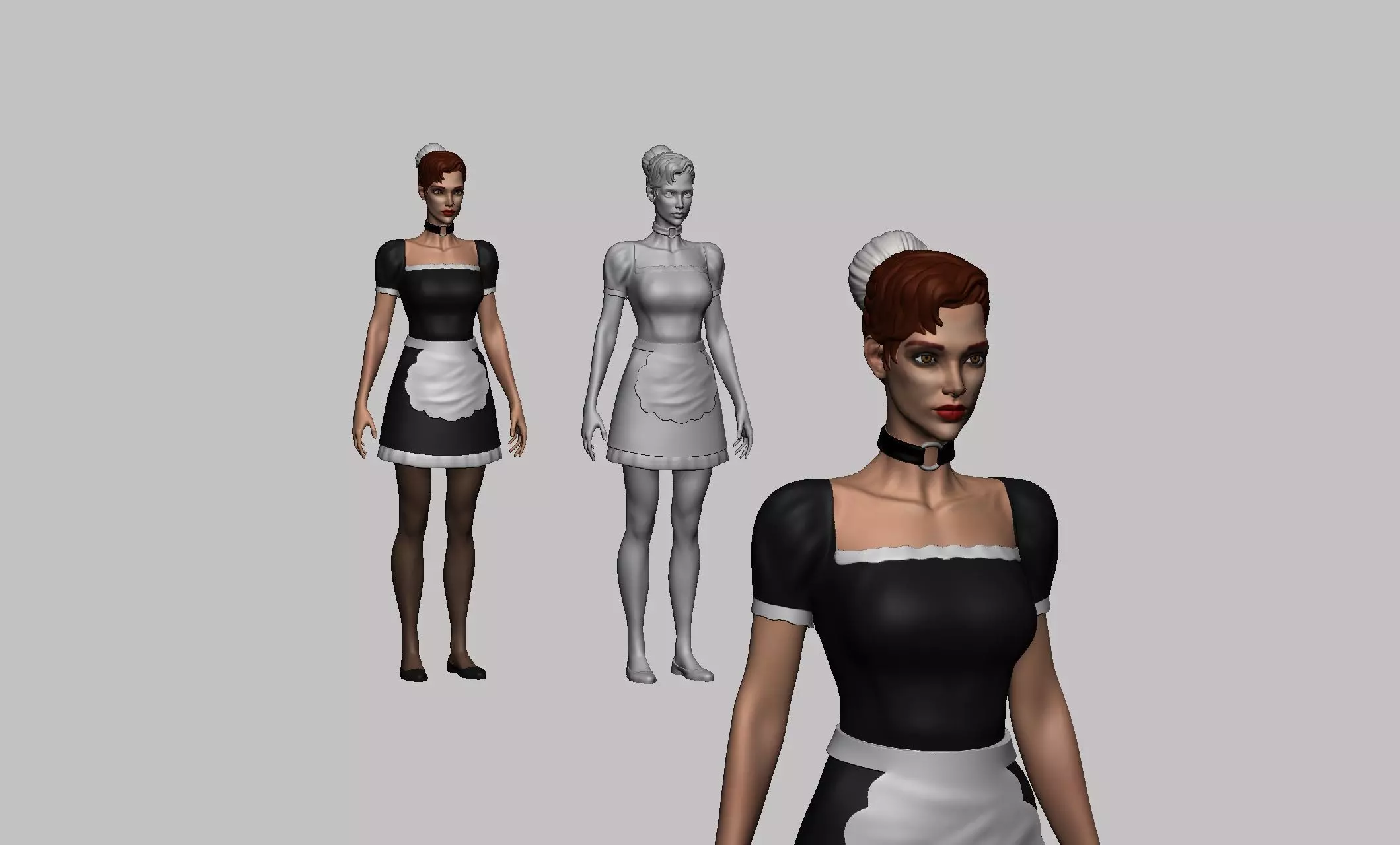 maid 02 3D print model_0