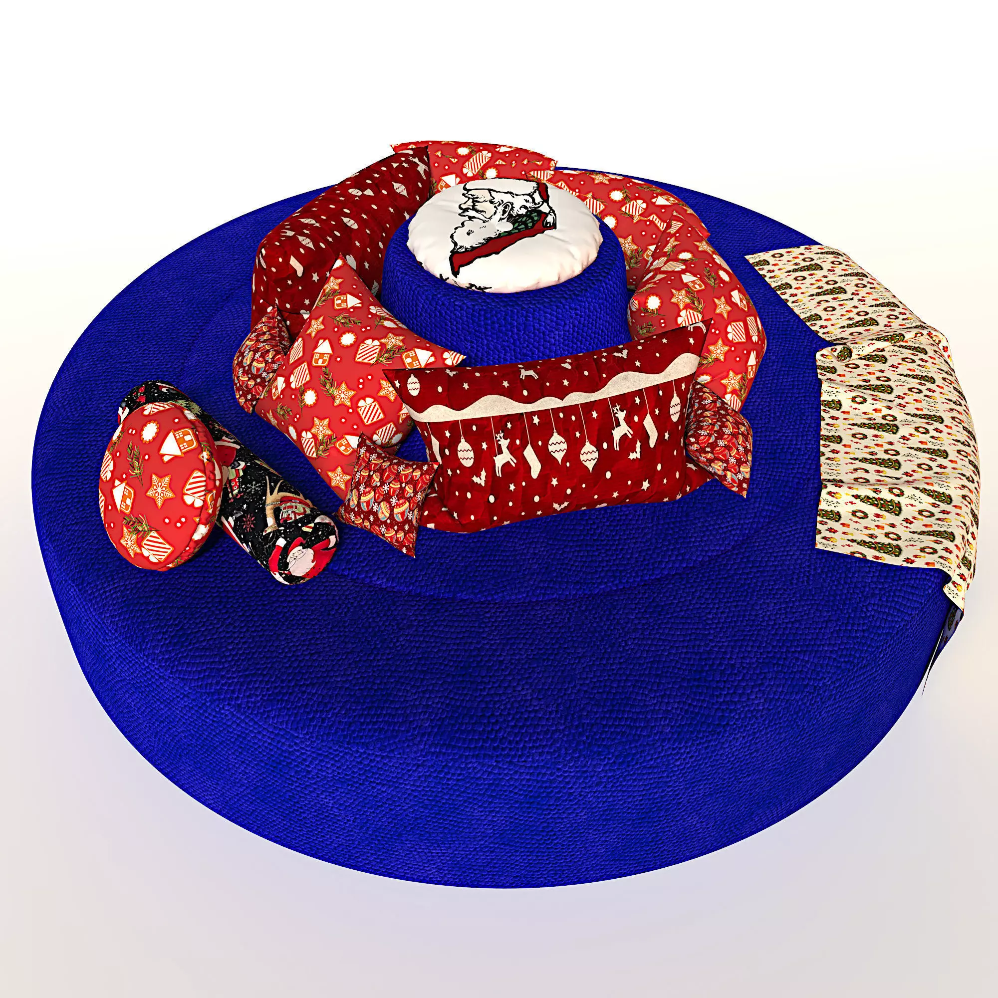 NEW YEAR CIRCLE SOFA Low-poly 3D model_0