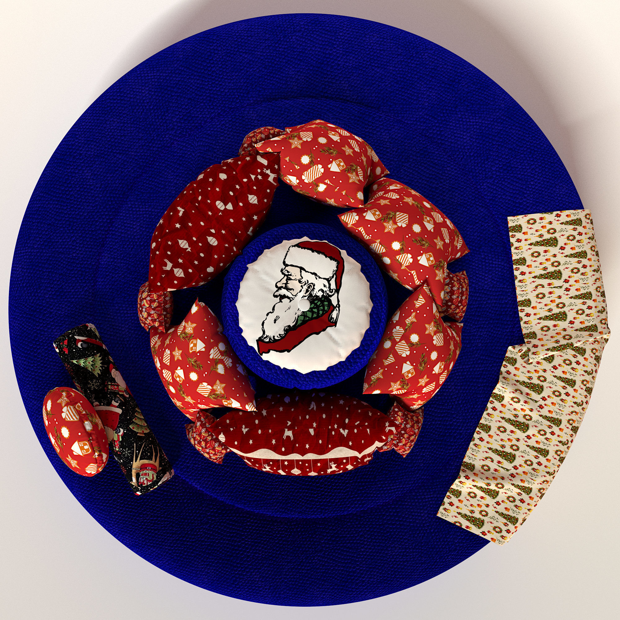 NEW YEAR CIRCLE SOFA Low-poly 3D model_4